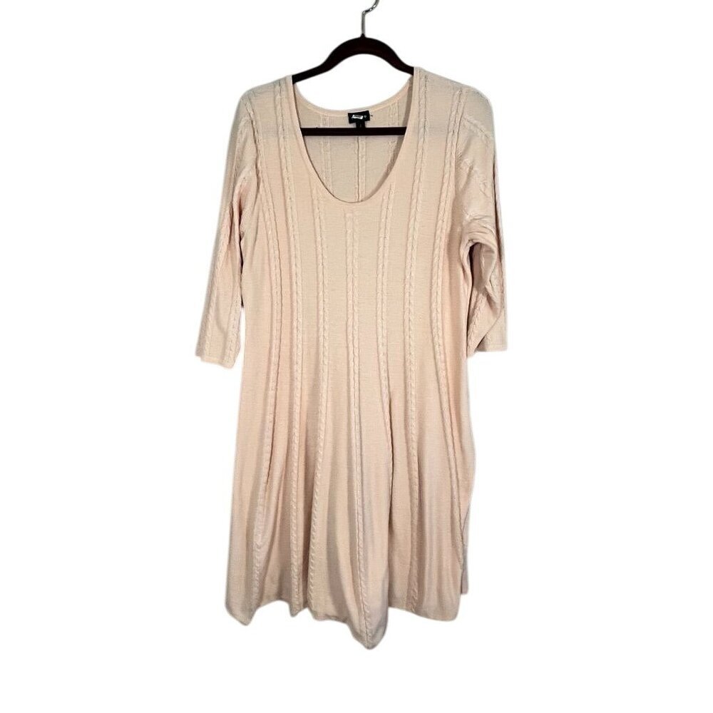 Torrid Sweater Dress 2X Orange Cable Knit Preppy Neutral Classic Skater Retro